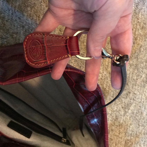 Dooney & Bourke Croc Embossed Leather Logo Lk Hobo - Picture 3 of 7